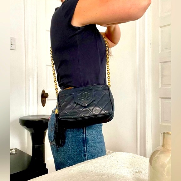 COPY - CHANEL Matelasse Chain Shoulder Lambskin Leather Tassel Camera Bag - Picture 7 of 7